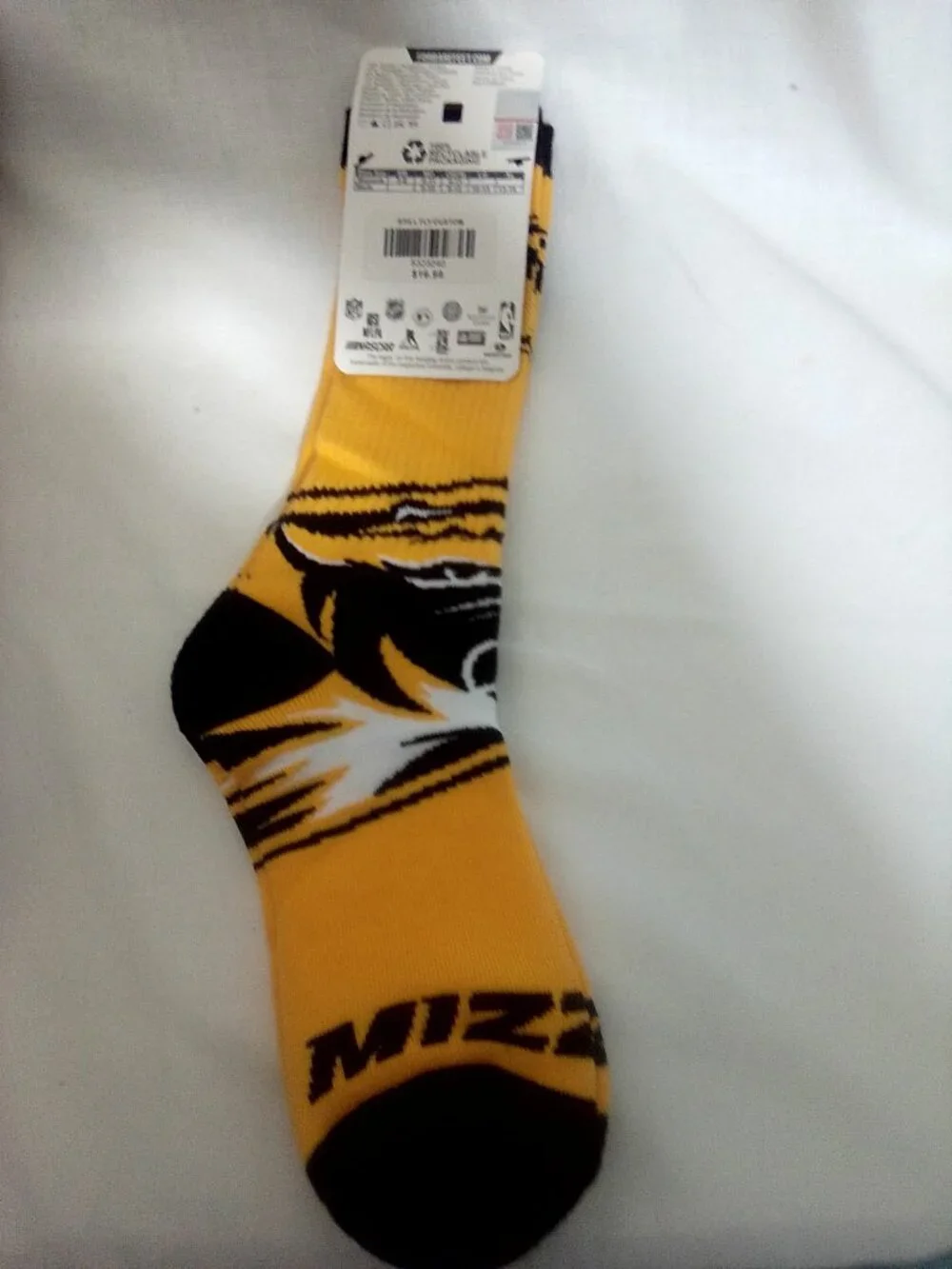University of Missouri Mizzou socks Large NWT